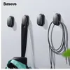 Baseus 4pcs 케이블 주최자 USB 케이블 클립 관리 프로텍터 케이블 와인 더 흡입 SUP 벽 후크 행거 자동차 스티커 홀더