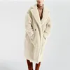 New Fashion Luxury coat Women Teddy Bear Feel plain color classy Oversized celebrity Faux Fur Long Coats overcoat outerwear lady