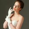 Matte Satin Bridal Gloves Short Lace Trim Ivory Wedding Bridal Accessories Bride Gloves Wrist Length Wedding Glove
