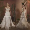 Pärlklänningar Chic Spaghetti Neck Boho Appliced ​​Brudklänningar Golvlängd Chiffong Wedding Dress Robe de Marie