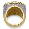 3 keer 18k geel vergulde volledige diamanten ringen voor heren topkwaliteit fashaion hiphop accessoires punk zegening handen