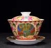 مينا شاي تورين جينغديزن البورسلين غايوان رائع ألوان شاي وعاء مع طقم غطاء الصحن