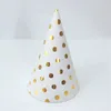 Birthday Party Hats Polka Dot Stripe Baby Kids Birthday Party Handmade Paper Cap Decoration Hat YQ00209