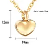 Simple Small gold Heart Cremation Urn Pendant for Ashes Memorial Keepsake Necklace 316L Stainless Steel Custom Name
