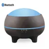 Smart Audio luftfuktare med Bluetooth Wood Grain Aromatherapy Machine Ultraljud Nattlampa Hushållsluftrenare