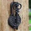 2 peças design chave mold ferro aldrava de porta decoração doorknocker campainha porta decoração antique estilo marrom acabamento retro metal artesanato ornamento
