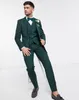 2020 Designer Two Button Dark Green Groom Tuxedos Groomsmen Best Man Suits Men's Wedding Blazer Suits (Jacket+Pants+Vest)