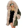 Lisa Colly Plus 사이즈 여성 겨울 재킷과 후드 오버 코트면 코트 코트 가짜 모피 코트 재킷 따뜻한 파카 여성 두꺼운 모피
