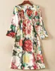 럭셔리 여성 꽃 프린트 슈즈 드레스 짧은 소매 캐주얼 드레스 04K871