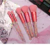 New 5pcs Lollipop Candy Unicorn Crystal Makeup Brushes Set Colorful Lovely Foundation Blending Brush Makeup Tool maquillaje6324888