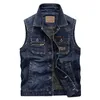 Gilet da uomo 4XL Gilet di jeans Abbigliamento da uomo Primavera Autunno Moda Cowboy Giacca senza maniche Jeans di marca da uomo