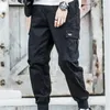 Casual Calças completa Capris Homens carga regular multi bolso de trabalho Calças elástico na cintura Calças de forma masculino Vestuário