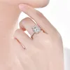 PANSYSEN REAL 925 STREBL SREBRY Szmaragdowe Cut Stworzone pierścionki ślubne Moissanite Diamond dla kobiet Luksusowe Propozycja Pierścionek zaręczynowy C1688509