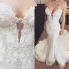 Perlen Spitze Meerjungfrau Arabisch Brautkleider Schatz Tüll Sexy Vintage Brautkleider Günstige Brautkleider