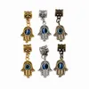 Hamsa Hand Blue Eye Kabbalah Lycka Charms Pendants För Smycken Gör Armband Halsband DIY Tillbehör 12.8x29.8mm 3Color 120PCS A-372A