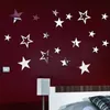 Pegatina de pared tridimensional de acrílico con espejo de estrella DIY, 19 Uds.