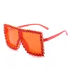 18 Colors Women Square Luxury Acrylic Rhinestone Sunglasses Oversize Colorful Diamond Frame Shades Big Sun Glasses Wholesale