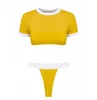 Populära bikini-sportbadkläder Kvinnor Baddräkt Brasiliansk thong 2-stycken Högskuren baddräkt Push Up Two-Piece Suit