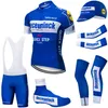 6pcs 풀 세트 팀 블랙 Quickstep Cycling Jersey 20D 자전거 반바지 Ropa Ciclismo 여름 Quick Dry Pro Bicycling Maillot Bottoms350r