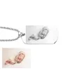 Colliers personnalisés en gros graver photo nom collier pendentif en acier inoxydable chaîne en argent collier cadeau bijoux