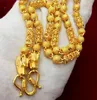 2019 new sand golden copper gilded beads faucet necklace men sand gold hollow chain