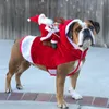 Vêtements pour chiens Costume de noël père noël équitation cerf habiller accessoires de Costume pour petit chien animal de compagnie vêtements de noël 9491847