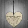 Julprydnader för träddekoration Xmas i himlen Wood Heart Plaque Sign Friendship Home Decoration Pendant