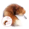 Fanala Drop Shipping Real Red Fox Tail Plug Metal Butt Plug Zwierząt Cosplay Tail Erotic Sex Toy Dla Para 19.88 '' Tail Y190716