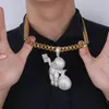 Mode-mode 18k gouden hiphop cartoon grote geld tas ketting gepersonaliseerde multi kleur iced out cz zirconia chains sieraden geschenken voor jongens