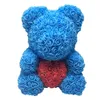 Ghirlande di fiori decorativi 25 cm Rose Teddy Bear Fiore di schiuma artificiale con luce a led Anno San Valentino Scatola di regali di Natale Casa W245v