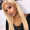 Ishow Straight 613 Blonde Color Human Hair Wigs Brazilian Body Wave 13*1 Transparent Lace Part Wig Peruvian Indian for Women All Ages 8-26inch