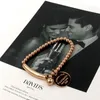 Fashion- Brand Pulseira Stainless Steel fantastic Steel ball Bracelet & Bangle Rose Gold Plated Love Tag Bangle Jewelry For Women280h