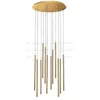 LED Chandelier Preto / Golden moderna iluminação para estar Sala de jantar Quarto Duplex Rotating Staircase ajustável Grande New Hanging Lamp MYY