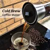 Kaffebryggare Pott Mocha Cold Brew Cafetera Filter Kaffekot Läckerätt Tjockt glas Tea Infuser Percolator Tool