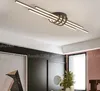 Modern LED-ljuskronor för vardagsrum Sovrum Korridor Matte Svart / Vit Färdig Aluminium Ljuskrona Lampa Fixtures AC90-260V MYY