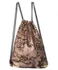 Mode väskor sjöjungfru sequin dragsko ryggsäck utomhus sport glitter casual dubbel färg paljetter backpack axelväskor resväska