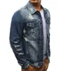 Jeńcowe kurtki Mężczyźni Slim Fit Bomber Kurtka Men039s Raped Jean Jacket Hip Hop Streetwear Black Blue Coats241q2849081