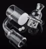 Новые 45 90 градусов Кварц Banger ногтей с Циклон Spinning Carb Cap и светящий ТЕРП Pearl мяч для Бонги Стеклянные водопроводные трубы