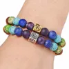 7 Chakra Pierres Square Tree of Life Charm Bracelet Buddha Bön Healing Crystal Armband Kvinnor Män Yoga Armband Smycken Partihandel