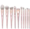 10 teile / satz Makeup Pinsel Set Foundation Blusher Make-up Pinsel Set Kosmetik Weiches synthetisches Haar mit Laser PU-Fall