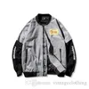 Mens Fashion Lightweight Vattentät Vintage Jacket Coats Brev Skriv ut Andningsbara Ytterkläder Kvinnor Casual Baseball Coats Male Streetwear