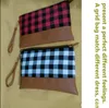 バッファロー格子縞のコセムティックバッグ卸売ブランクレッドチェックリストレットハンドバッグ女性アクセサリークラッチブラック/ホワイトレッド/ブラック