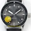 GB Toppversion Fifty Fathoms 50 Bathyscaphe 5000-1110-B52a Grå Dial Cal.1315 Automatisk 28800 VPH Mens Watch PVD Case Canvas Dykning Klockor