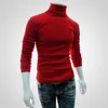 Longbida Mens Solid Sweater Slim Långärmad Turtleneck Tröjor Höst Vinter Pullovers Basic Knitwear för män