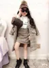 Girl Fall Outfits 2019 Autumn Winter Children Clothing Set Coat+Skirt Baby Girls Tracksuit Kids Woollen Clothes Sets