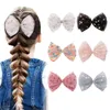 New Baby Color Dot Gauze Hiar Clips Princess Big Bow Hairpins 13cm Kids Kids Bowknots Hair Associory Wholesale 24pcs