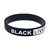 100 STKS Zwart-wit Klassieke Decoratie Logo Black Lives Matter Siliconen Rubber Polsbandje voor Promotie Gift7860529