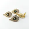 water-drop eye Stud Earrings Post with Loop Hanger CZ Micro Paved for DIY Women Jewelry Earring Findings ER1038