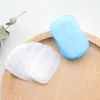 Dezenfeksiyon Kağıt Sabun Yıkama El Mini Sabun Tek Kullanımlık Kokulu Dilim Levhalar Köpük Sabun Kılıf Kağıt Rastgele Renk 20 adet / takım