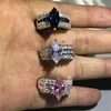 Grande vente chaude luxe marquise coupe 3 carats simulé diamant bague de mariage pour les femmes ont S925 Logo réel 925 bagues en argent taille de doigt 5-10